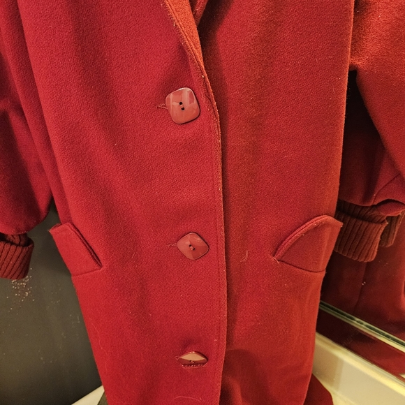 Vintage Rare Red Trench Coat Sz M/L Andover Fabric ForstMann - Picture 4 of 10